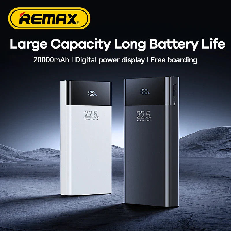 Remax Reciuy Series Rpp-672 20W+22.5W Pd+Qc Fast Charging Power Bank 20000Mah Portable Display Digitail Powerbank