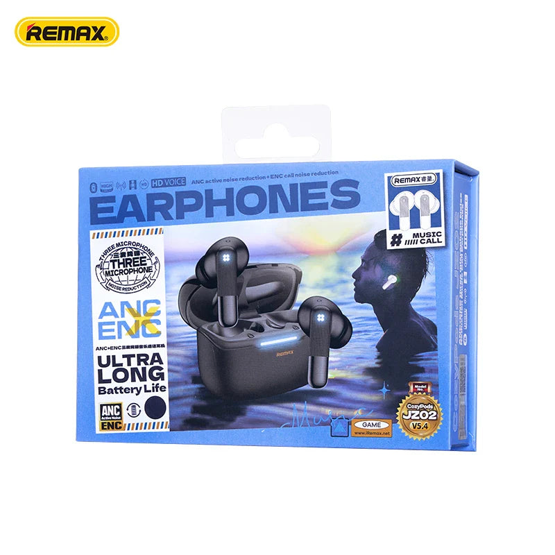 REMAX CozyPods JZ02 ANC+ENC Wireless Earbuds Spatial Audio Bluetooth 5.4 42H Playtime Noise Cancellation Earphones