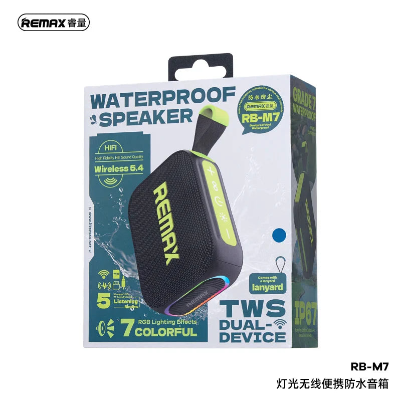 REMAX Lighting Wireless Portable IP67 Waterproof Speaker High Fidelity HiFl Sound Quality Outdoor Party Smart Speaker