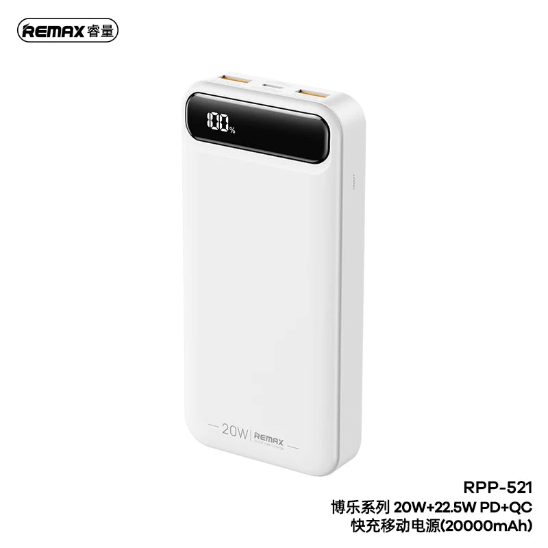 Remax 20W+22.5W Powerbank 20000mah Portable Power Bank Fast Charging Pover Bank 20000