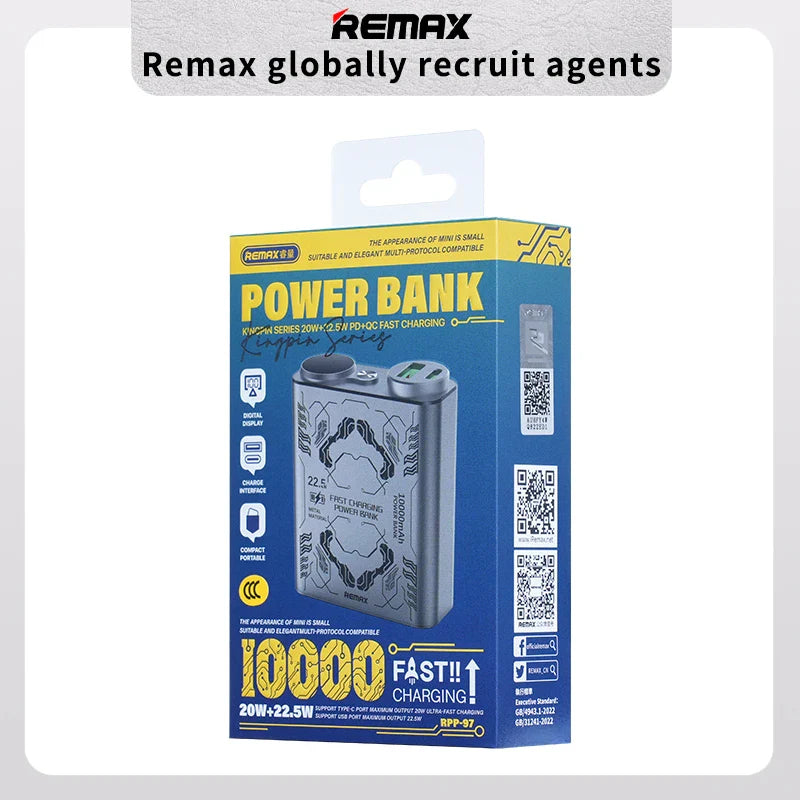 REMAX RPP-97 20W+22.5W PD+QC Fast Charging Power Bank 10000mAh Digital Display Power Banks