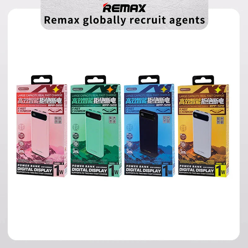 Remax RPP-520 Custom LOGO Powerbank 10000mAh Li Polymer Portable OEM Flat Ultra Slim Thin Power Bank for Phone