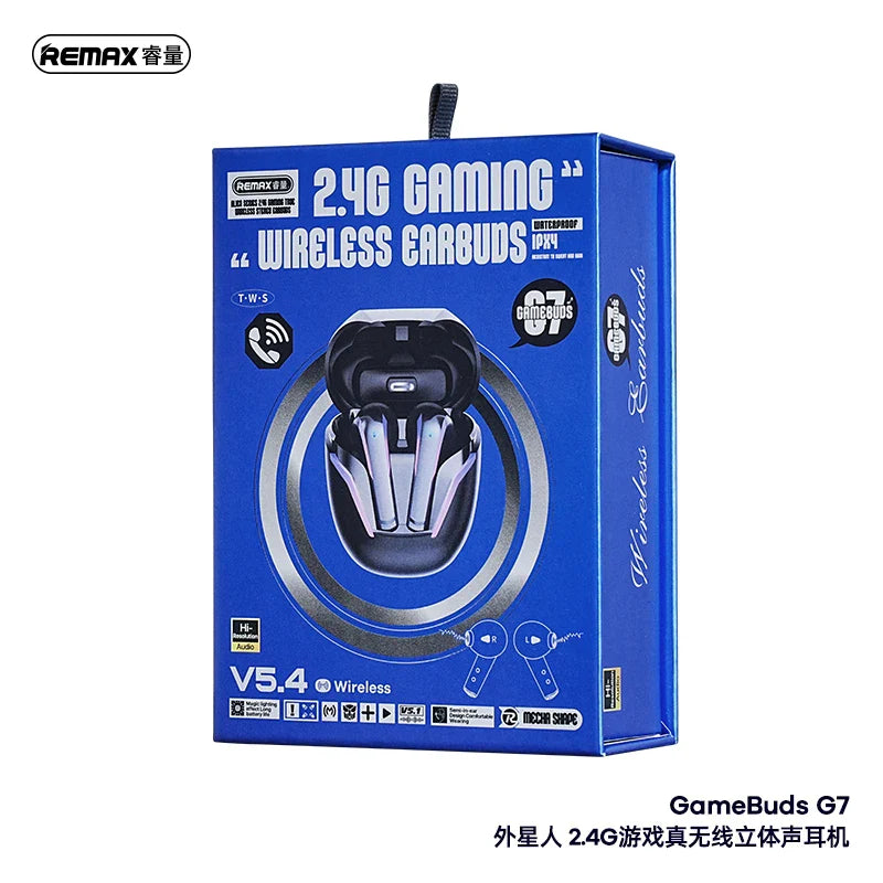 REMAX GameBuds G7 2.4G Gaming True Wireless Stereo Earbuds Bluetooth 5.4 Ultra-Low Latency TWS Earphones