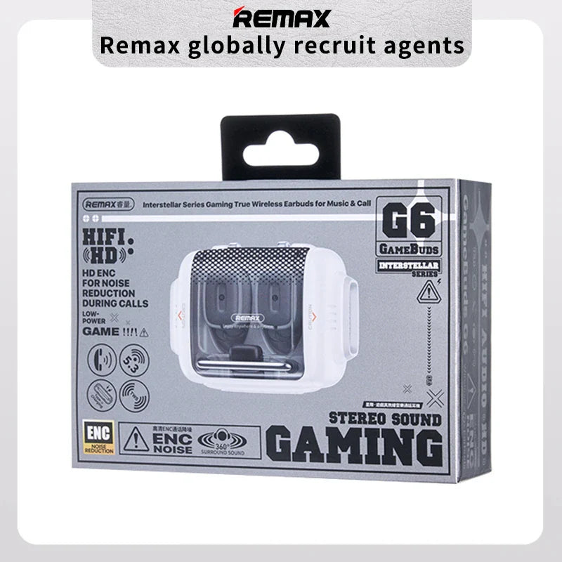 Remax Gamebuds G6 Gaming True Wireless Earbuds for Music & Call Wireless Earphone Type C Bluetooth In-Ear Earbuds