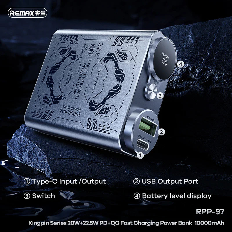 REMAX RPP-97 20W+22.5W PD+QC Fast Charging Power Bank 10000mAh Digital Display Power Banks