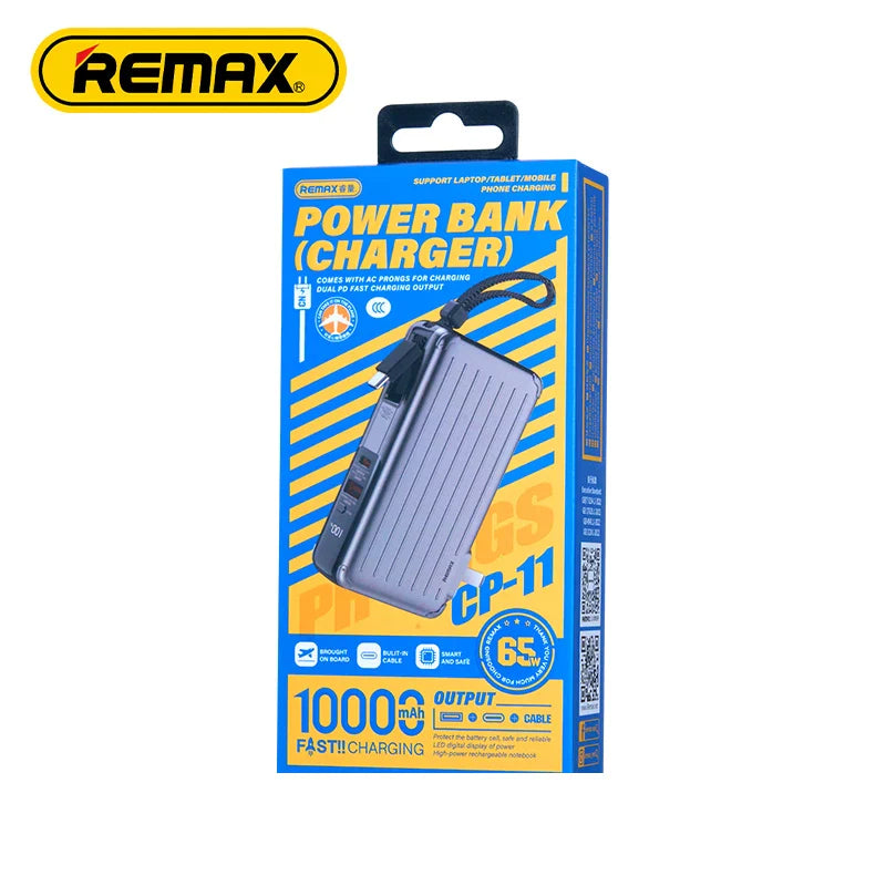 REMAX CP-11 65W Type-C Fast Charging Cable Wall Plug Power Bank(charger) 10000mAh