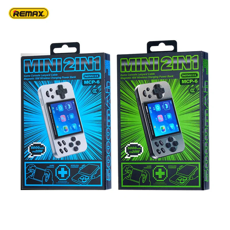 REMAX MCP-6 2-in-1 Gaming Power Bank 5000mAh 15W Wireless Charging 20W Fast Charge 5000 Magnetic Game Power Bank