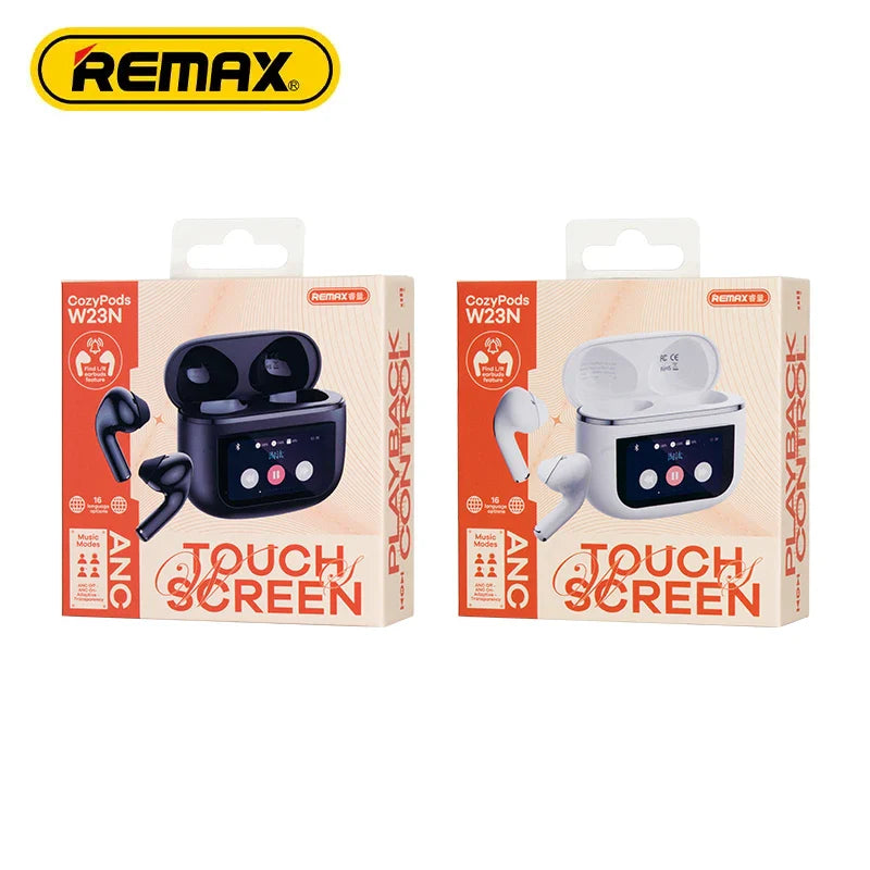 REMAX CozyPods W23N ANC Noise-Cancelling Earbuds BT 5.4 4H Playtime Touch Controls Clear Calls Earphones with Charging Case